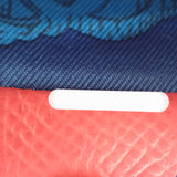 エルメス HERMES アザップ シルクイン コンパクト コインケース ヴォーエプソン シルク ローズテキサス ブルーゼリージュ レッド シルバー金具 レディース【中古】【Aランク】