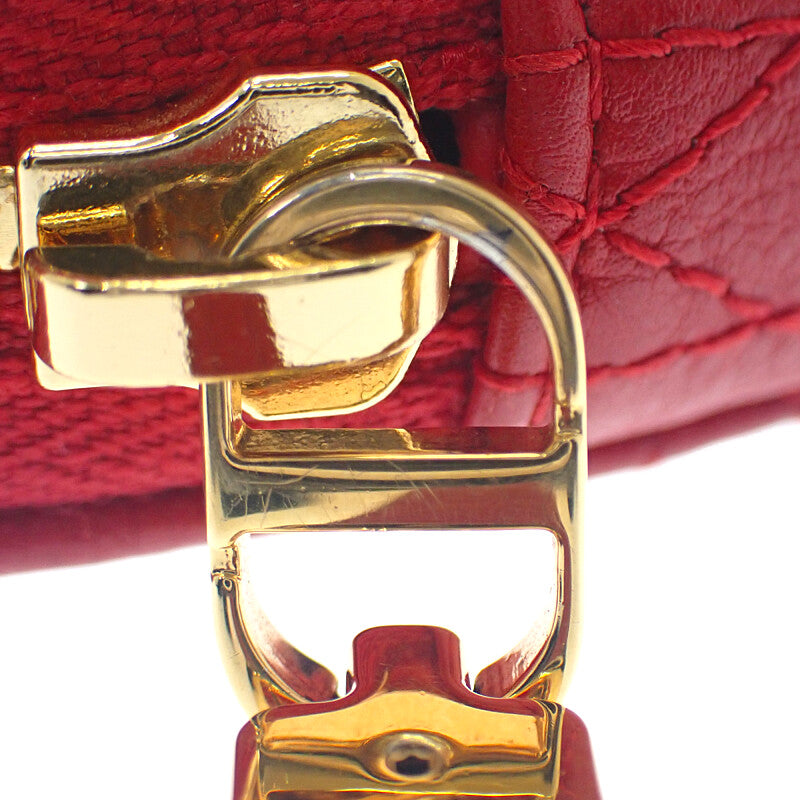 Christian Dior ポーチ ハート カナージュ Caro カロ レッド ☆DIOR☆】ハートカナージュ CARO チェーン ハートポーチ (Dior