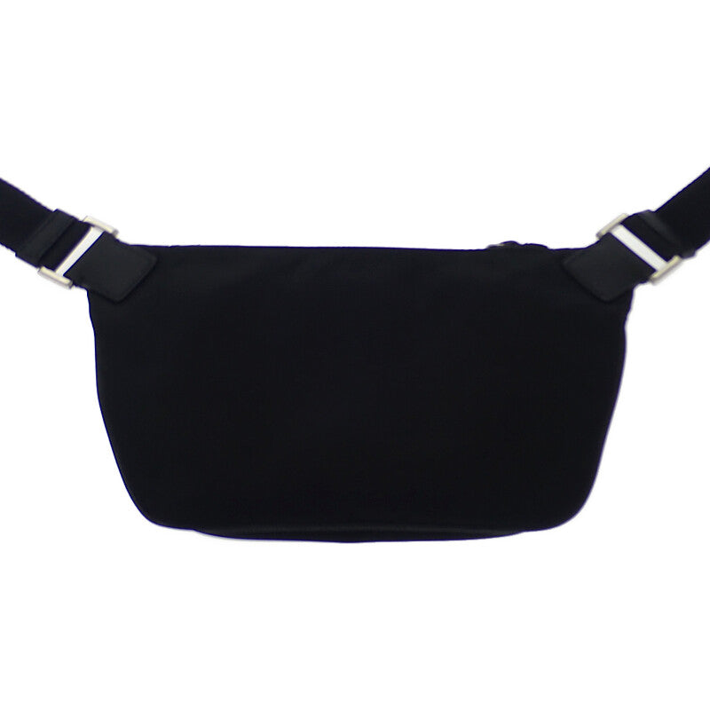 プラダ PRADA サフィアーノレザー 2VH128_2DMH_F0002 ショルダーバッグ ナイロン ブラック シルバー金具 メンズ レディース【中古】【Aランク】