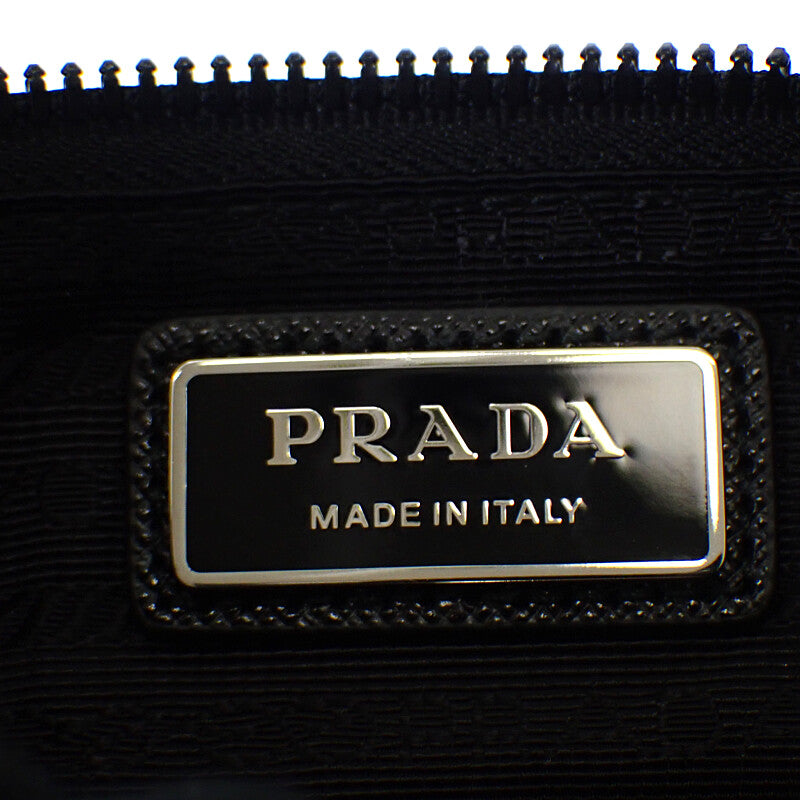 プラダ PRADA サフィアーノレザー 2VH128_2DMH_F0002 ショルダーバッグ ナイロン ブラック シルバー金具 メンズ レディース【中古】【Aランク】