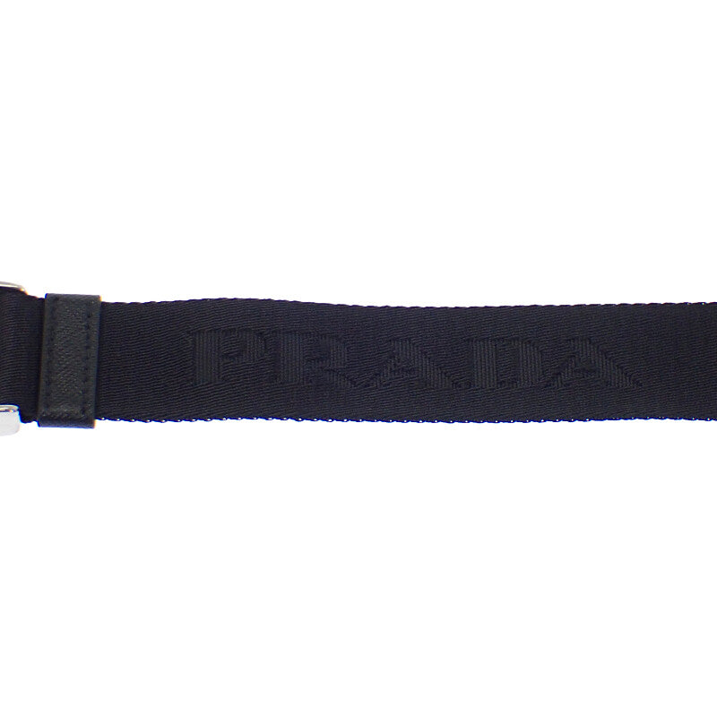 プラダ PRADA サフィアーノレザー 2VH128_2DMH_F0002 ショルダーバッグ ナイロン ブラック シルバー金具 メンズ レディース【中古】【Aランク】