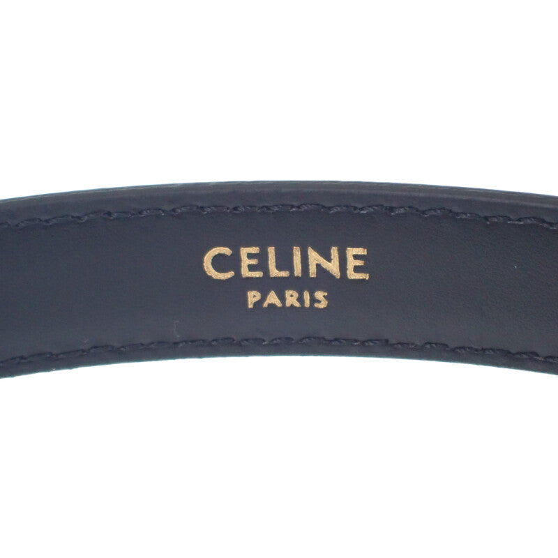 セリーヌ CELINE エレガントチャーム トリオンフ 80 45BBQ3A01.38NO ベルト トリヨンクレマンス ブラック ゴールド金具 レディース【中古】【Aランク】