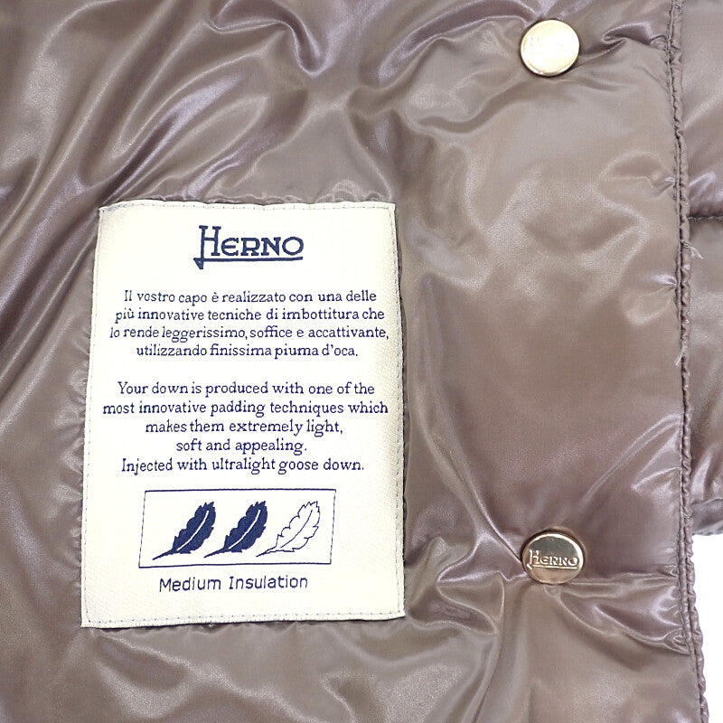 ヘルノ Herno ソフィア 40 P10046DIC-12017-2700 ダウンジャケット ナイロン ブラウン レディース【中古】【Aランク】