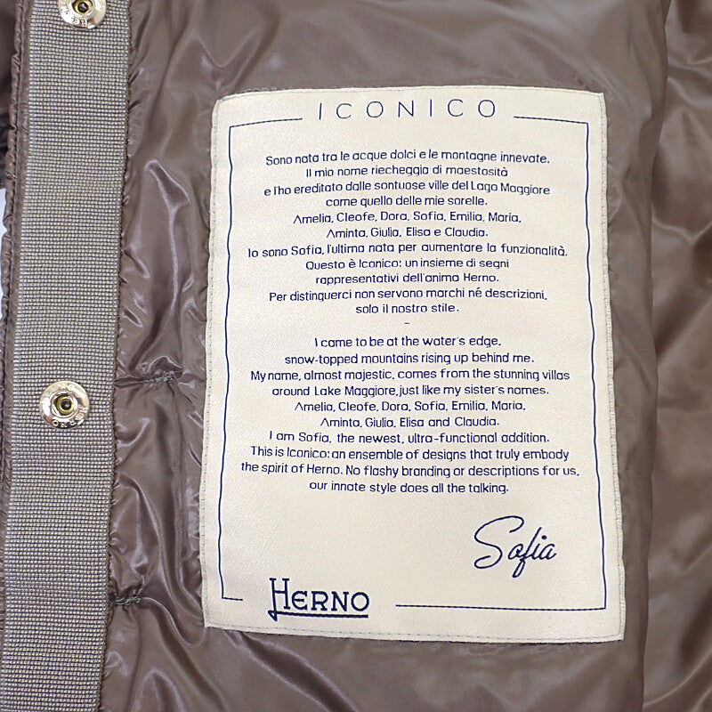 ヘルノ Herno ソフィア 40 P10046DIC-12017-2700 ダウンジャケット ナイロン ブラウン レディース【中古】【Aランク】