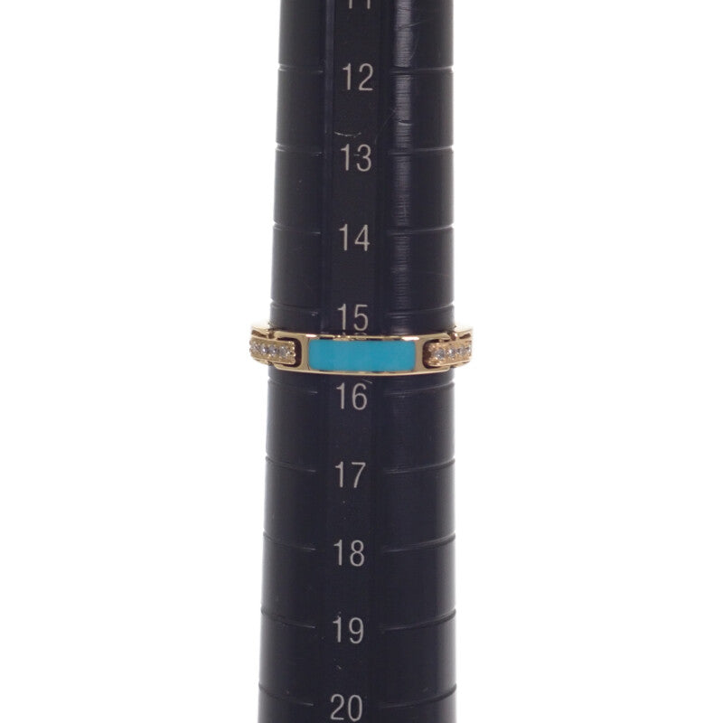 TAVANTI タヴァンティ 15.5号 リング K18イエローゴールド ダイヤモンド ターコイズ レディース【中古】【Aランク】