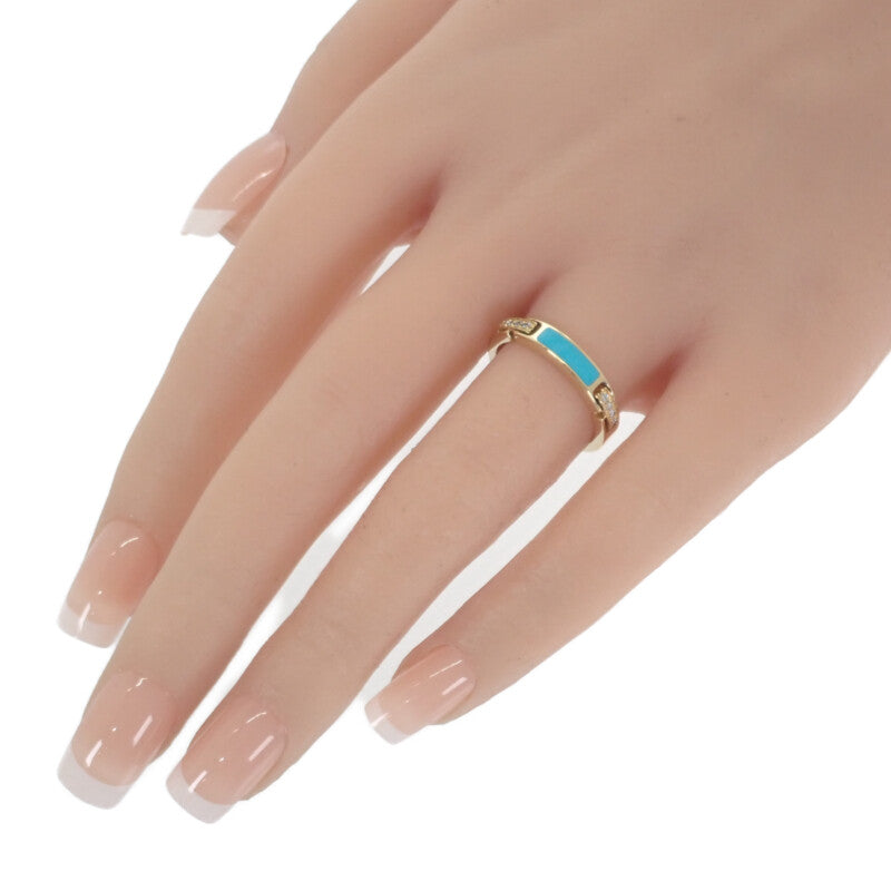 TAVANTI タヴァンティ 15.5号 リング K18イエローゴールド ダイヤモンド ターコイズ レディース【中古】【Aランク】