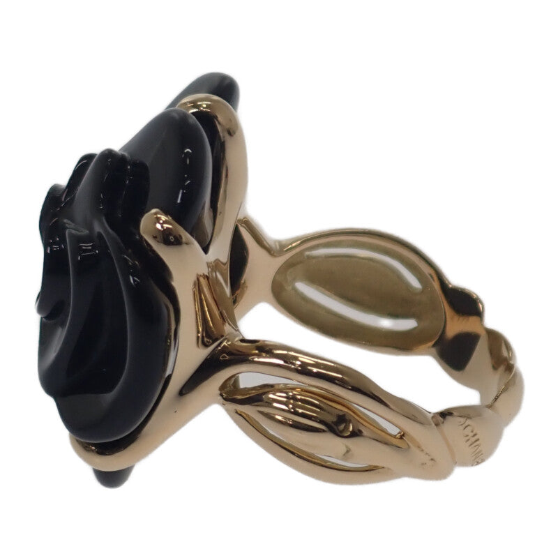 シャネル CHANEL カメリア 16号 リング K18イエローゴールド オニキス レディース【中古】【Aランク】