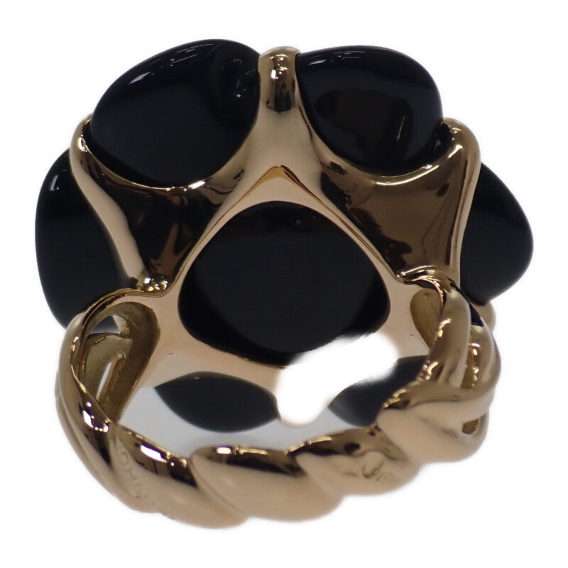シャネル CHANEL カメリア 16号 リング K18イエローゴールド オニキス レディース【中古】【Aランク】