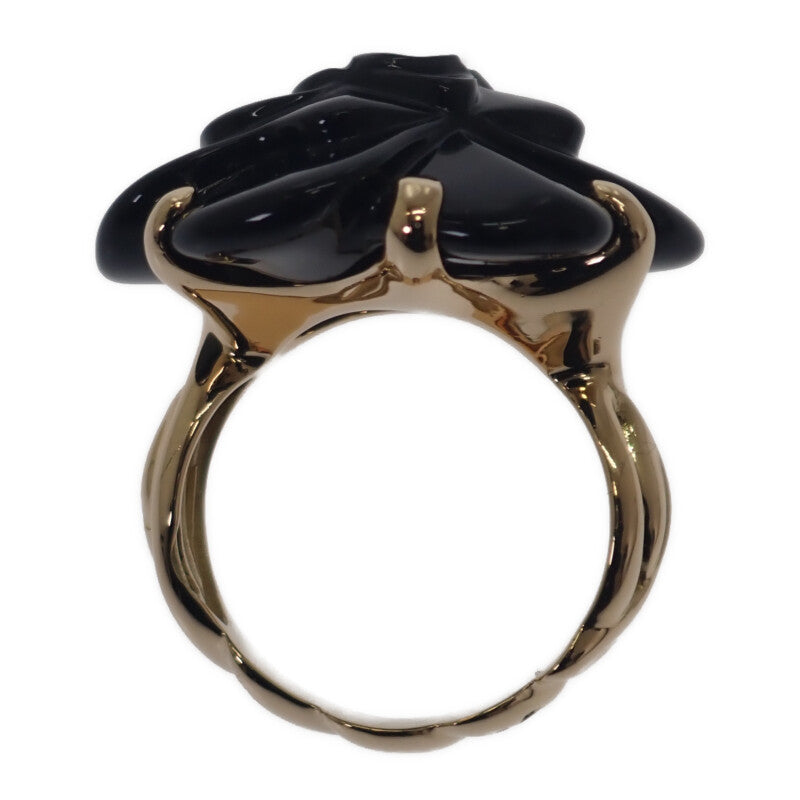 シャネル CHANEL カメリア 16号 リング K18イエローゴールド オニキス レディース【中古】【Aランク】