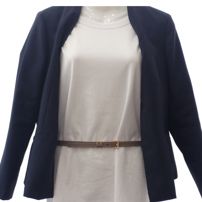 エルメス HERMES ポップH 15 H081087 ベルト ヴォーエプソン エトゥープ ブラウン 75 レディース【中古】【SAランク】