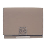 ロエベ LOEWE アナグラムトライフォールド C821TR2X02 三つ折り財布 カーフ サンド シルバー金具 レディース【中古】【Aランク】