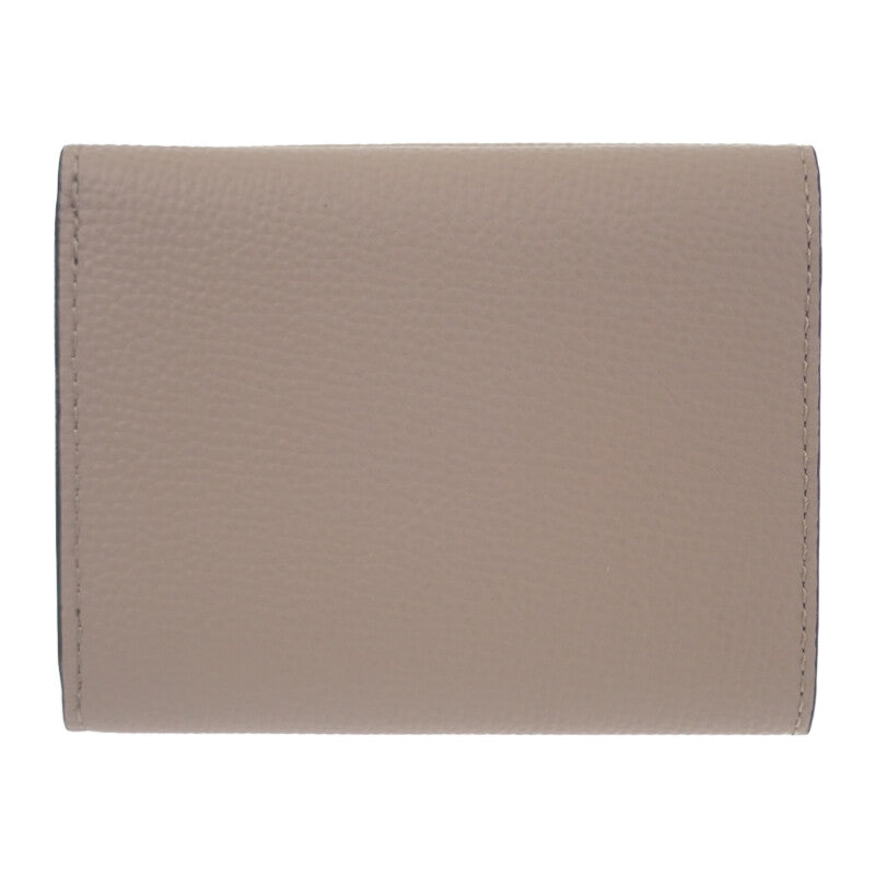 ロエベ LOEWE アナグラムトライフォールド C821TR2X02 三つ折り財布 カーフ サンド シルバー金具 レディース【中古】【Aランク】