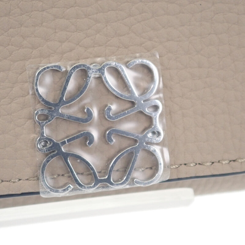 ロエベ LOEWE アナグラムトライフォールド C821TR2X02 三つ折り財布 カーフ サンド シルバー金具 レディース【中古】【Aランク】