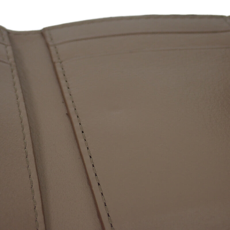 ロエベ LOEWE アナグラムトライフォールド C821TR2X02 三つ折り財布 カーフ サンド シルバー金具 レディース【中古】【Aランク】