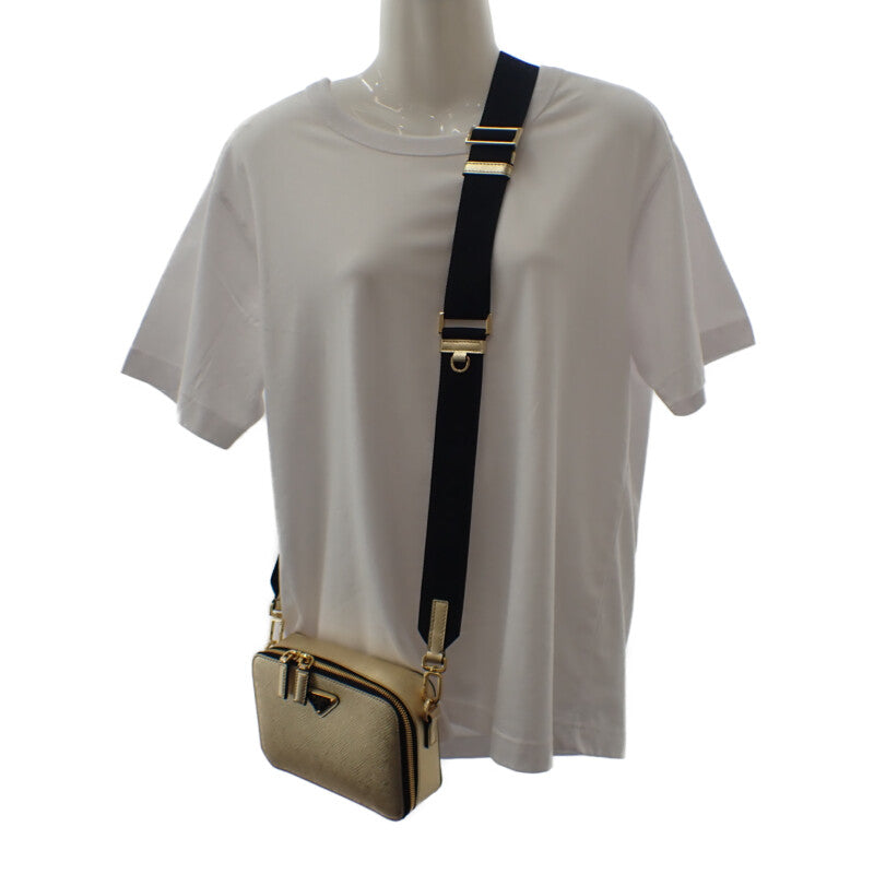 プラダ PRADA ブリック 2VH070 ショルダーバッグ レザー ゴールド ゴールド金具 メンズ レディース【中古】【Aランク】