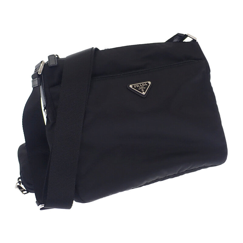 プラダ PRADA Re-Nylon バッグ 1BC421 ショルダーバッグ ナイロン ブラック シルバー金具 メンズ レディース ユニセックス【中古】【Aランク】