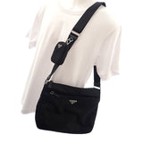 プラダ PRADA Re-Nylon バッグ 1BC421 ショルダーバッグ ナイロン ブラック シルバー金具 メンズ レディース ユニセックス【中古】【Aランク】
