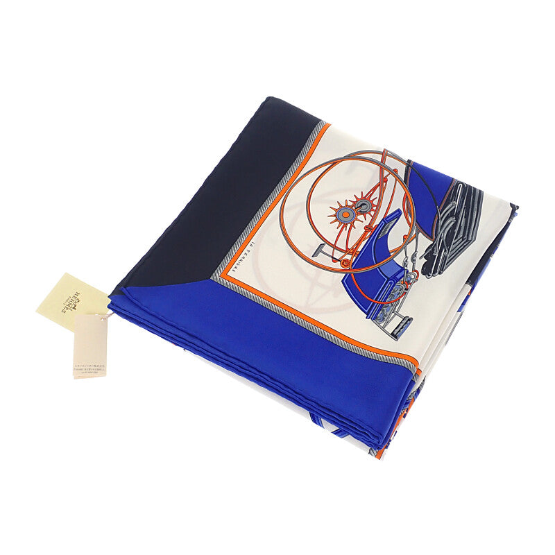 エルメス HERMES カレ90 スカーフ シルク ブラック ホワイト レディース【中古】【Sランク】