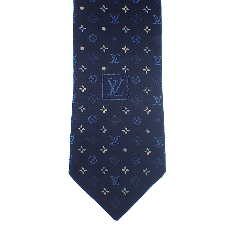 ルイヴィトン LOUIS VUITTON モノグラム グラディエント ドッツ M76844 モノグラム ネクタイ シルク ネイビー メンズ【中古】【Aランク】