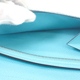 エルメス HERMES ベアンスフレ 長財布 ヴォーエプソン ブルーアトール シルバー金具 レディース【中古】【SAランク】