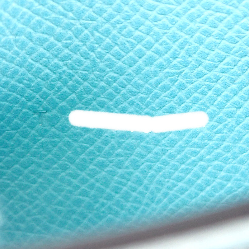 エルメス HERMES ベアンスフレ 長財布 ヴォーエプソン ブルーアトール シルバー金具 レディース【中古】【SAランク】