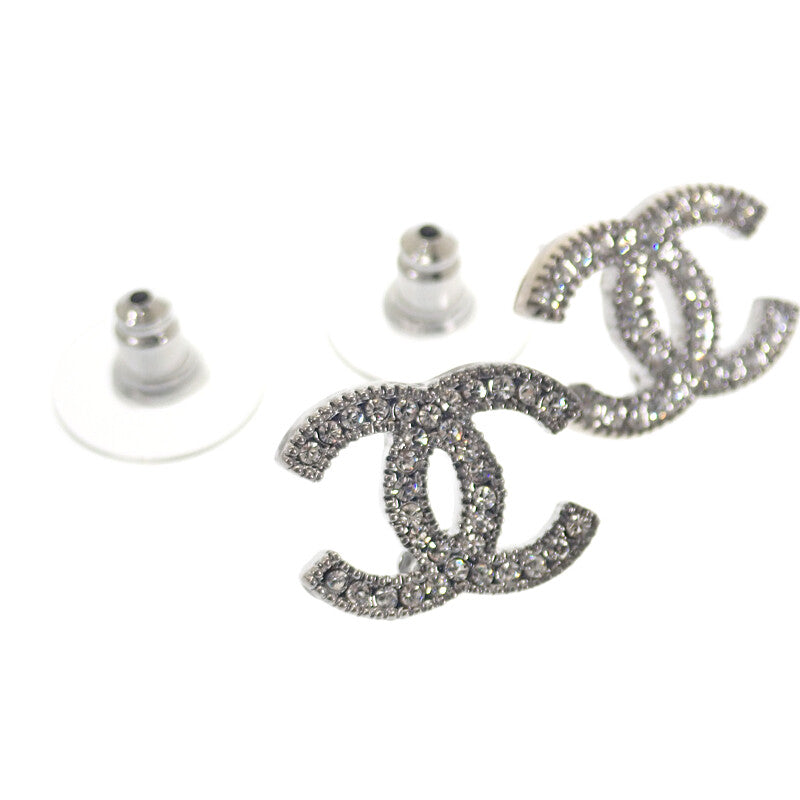 シャネル CHANEL ココマーク D15V ピアス メタル クリスタル シルバー レディース【中古】【ABランク】