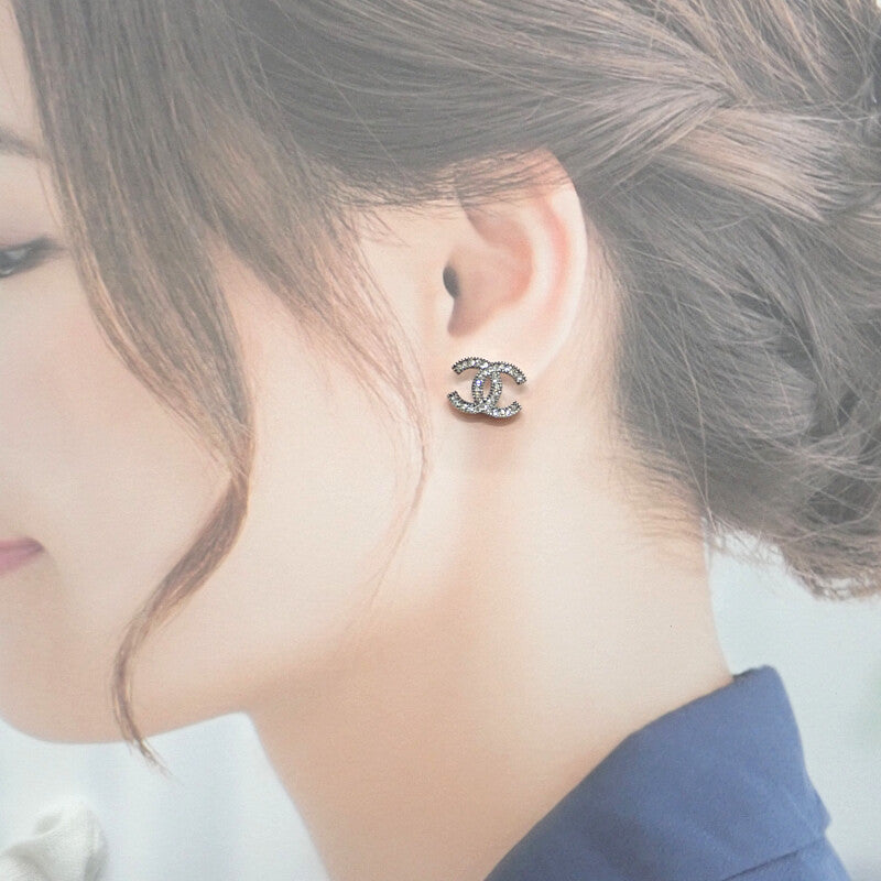 シャネル CHANEL ココマーク D15V ピアス メタル クリスタル シルバー レディース【中古】【ABランク】