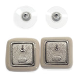 シャネル CHANEL CCスクエア ピアス メタル ホワイト シルバー金具 レディース【中古】【Aランク】