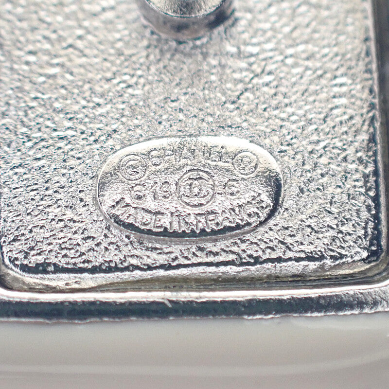 シャネル CHANEL CCスクエア ピアス メタル ホワイト シルバー金具 レディース【中古】【Aランク】