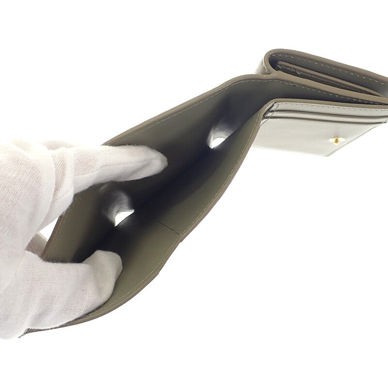 ロエベ LOEWE パファー アナグラムトライフォールド ウォレット C821TR2X10 三つ折り財布 シャイニーナパカーフスキン ユーカリグリーン ゴールド金具 レディース【中古】【Aランク】