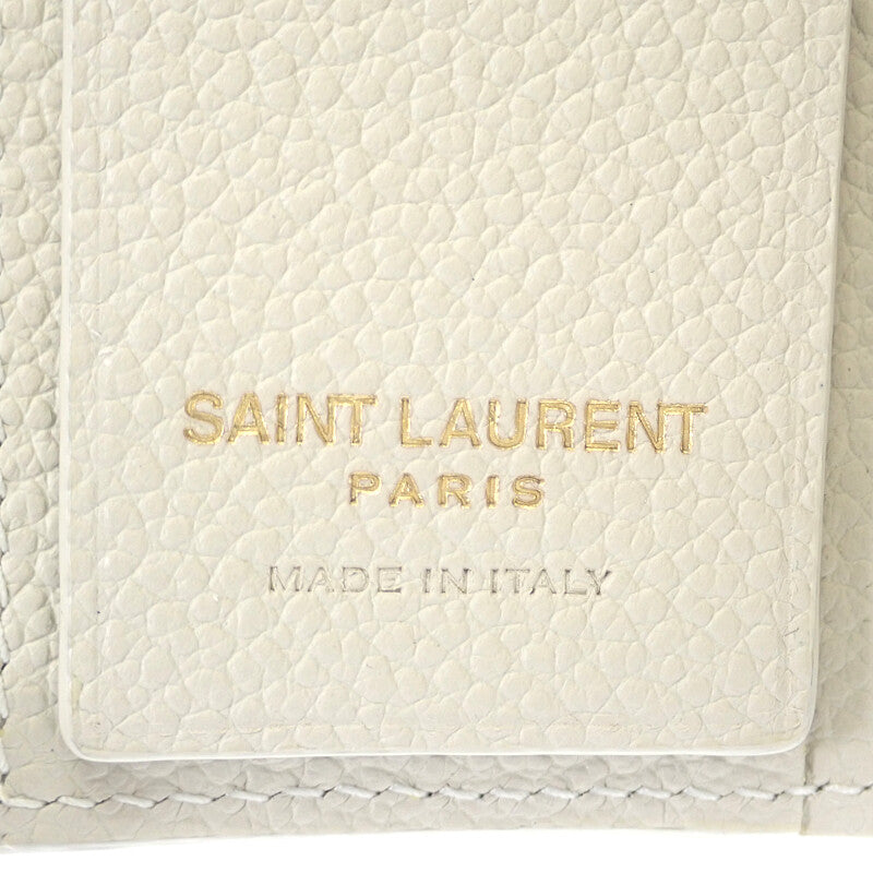 サンローラン SAINT LAURENT YSLラインキーケース 693749 B680J 9207 キーケース カーフ メタル アイボリー ゴールド金具 レディース【中古】【Aランク】