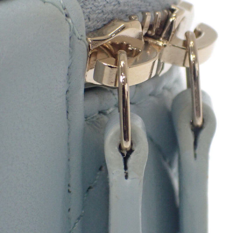 シャネル CHANEL バニティ チェーンショルダー AP2199 2WAYバッグ ラムスキン ライトブルー ゴールド金具 レディース【中古】【Aランク】