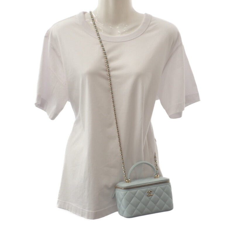 シャネル CHANEL バニティ チェーンショルダー AP2199 2WAYバッグ ラムスキン ライトブルー ゴールド金具 レディース【中古】【Aランク】