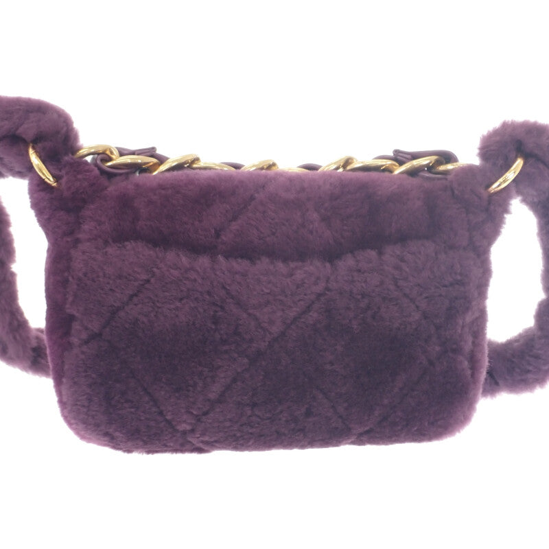 シャネル CHANEL シアリング フラップバッグ AS3354B08467 ショルダーバッグ ラムスキン シアリング パープル ゴールド金具 レディース【中古】【Aランク】