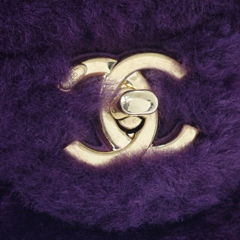 シャネル CHANEL シアリング フラップバッグ AS3354B08467 ショルダーバッグ ラムスキン シアリング パープル ゴールド金具 レディース【中古】【Aランク】