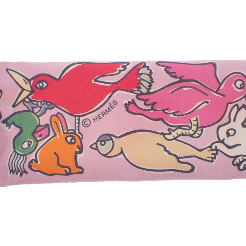 エルメス HERMES ツイリー MILLE ET UN LAPINS 千と一のウサギ 064007S 03 スカーフ シルク パープル レディース【中古】【SAランク】