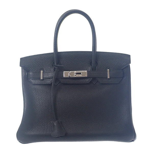 エルメス HERMES バーキン 30 ハンドバッグ トゴ ブラック シルバー金具 レディース【中古】【ABランク】