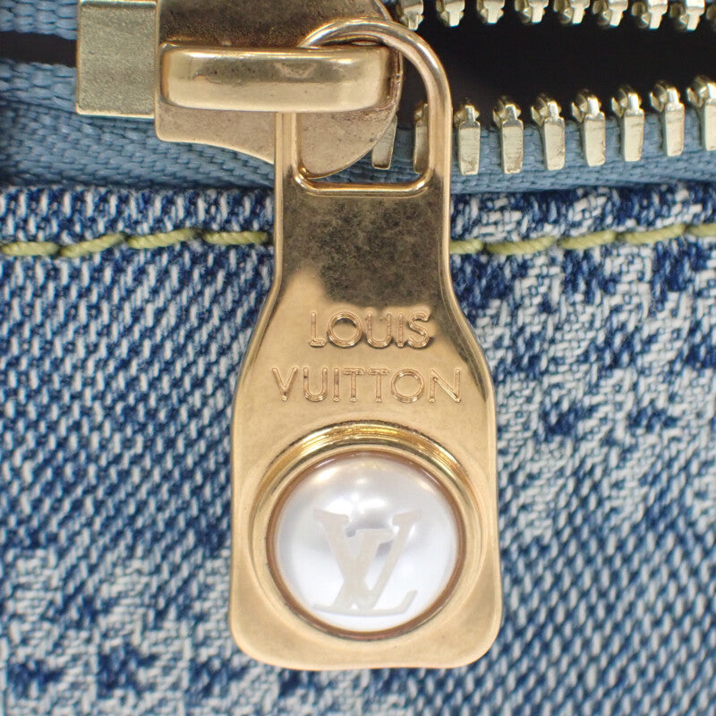 ルイヴィトン LOUIS VUITTON ロッカードップ・キット N40753 ハンドバッグ デニム レザー ブルー ゴールド金具 メンズ レディース【中古】【Aランク】