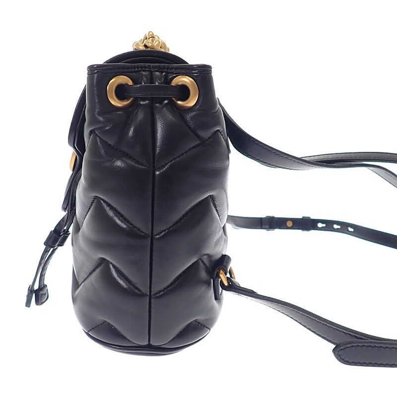 グッチ GUCCI スモールバックパック 777253_AAC74_1000 リュック・デイパック レザー ブラック ゴールド金具 レディース【中古】【Aランク】