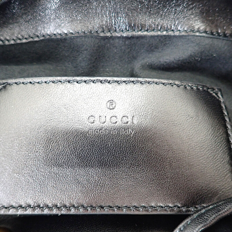 グッチ GUCCI スモールバックパック 777253_AAC74_1000 リュック・デイパック レザー ブラック ゴールド金具 レディース【中古】【Aランク】