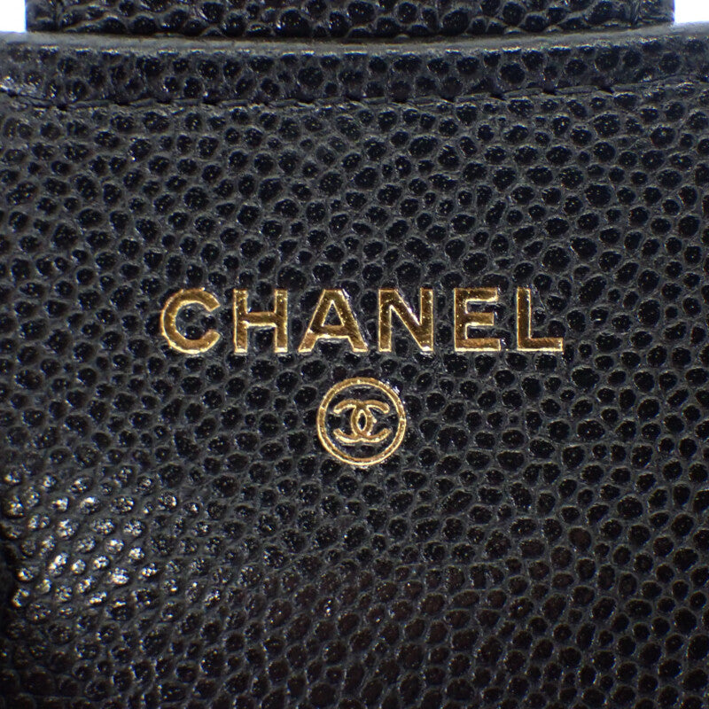 シャネル CHANEL フラップフォンケース AP2096_B10583_C3906 ショルダーバッグ カーフ ブラック ゴールド金具 レディース【中古】【SAランク】