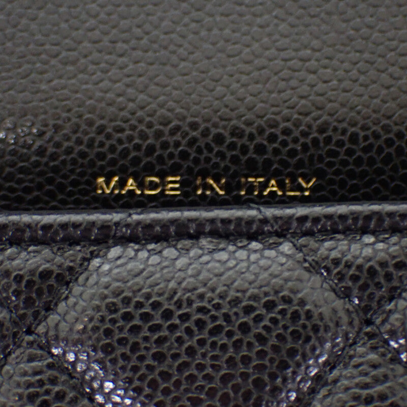 シャネル CHANEL フラップフォンケース AP2096_B10583_C3906 ショルダーバッグ カーフ ブラック ゴールド金具 レディース【中古】【SAランク】