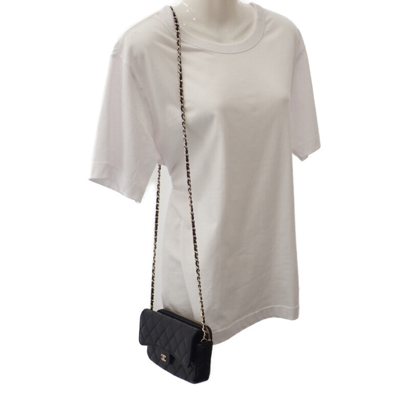 CHANEL Flap Phone Case AP2096_B10583_C3906 Shoulder Bag Calf Black Gold Hardware Women's [Used] [SA Rank]