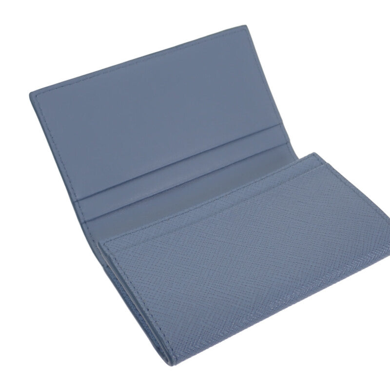 プラダ PRADA サフィアーノトライアングル 1MC110_QHH_F0OZX カードケース サフィアーノ ライトブルー シルバー金具 レディース メンズ【中古】【SAランク】