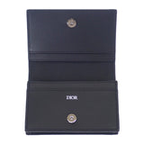 クリスチャンディオール Christian Dior ビジネスカードホルダー 2ESCH178FLG_H00N カードケース カーフ ブラック シルバー金具 メンズ レディース【中古】【SAランク】