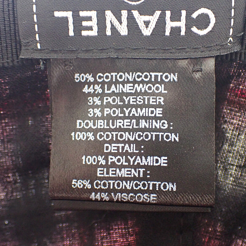 シャネル CHANEL ココマーク ツイード AAA008_B16357_NX209 キャップ コットン ピンク シルバー金具 レディース【中古】【Aランク】