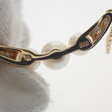 ミキモト MIKIMOTO 3連 パールペンダント ネックレス K18イエローゴールド アコヤ真珠 ダイヤモンド レディース【中古】【Aランク】