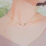 ミキモト MIKIMOTO 3連 パールペンダント ネックレス K18イエローゴールド アコヤ真珠 ダイヤモンド レディース【中古】【Aランク】