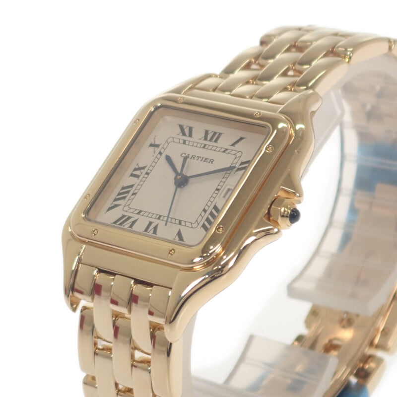カルティエ CARTIER パンテールLM W25014B9 腕時計 K18イエローゴールド クオーツ シルバー文字盤 レディース メンズ【中古】【Aランク】