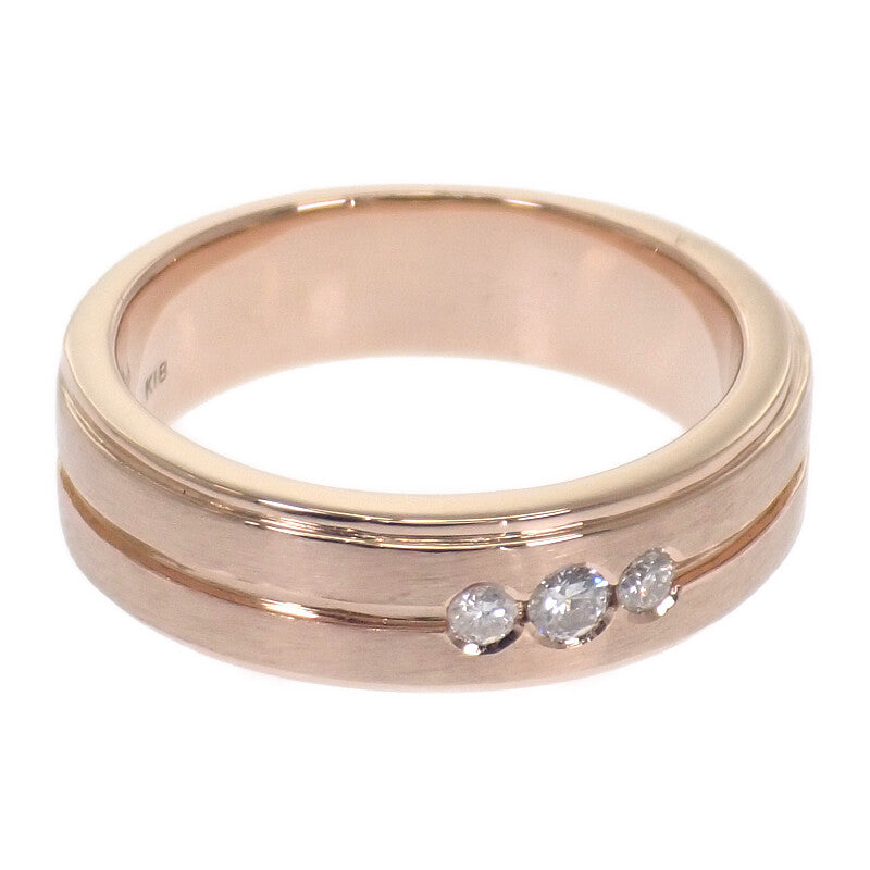 デザインジュエリー 3PD 18号 リング K18ピンクゴールド ダイヤモンド メンズ レディース【中古】【Aランク】